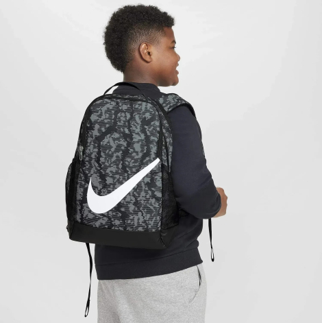 Подростковый рюкзак Nike Brasilia с принтом 1159844610 (Черный/Серый One Size)