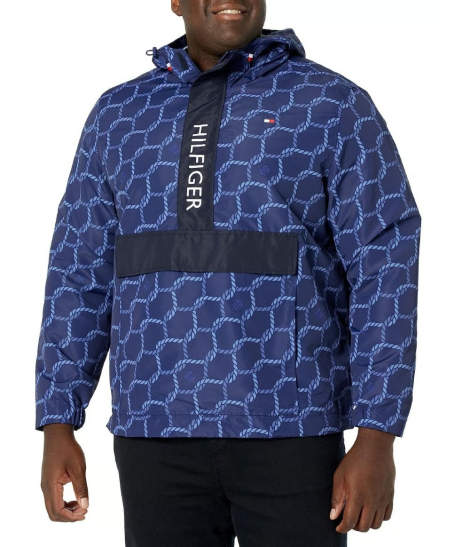 Чоловіча куртка-анорак Tommy Hilfiger з капюшоном 1159851216 (Синій XXL)