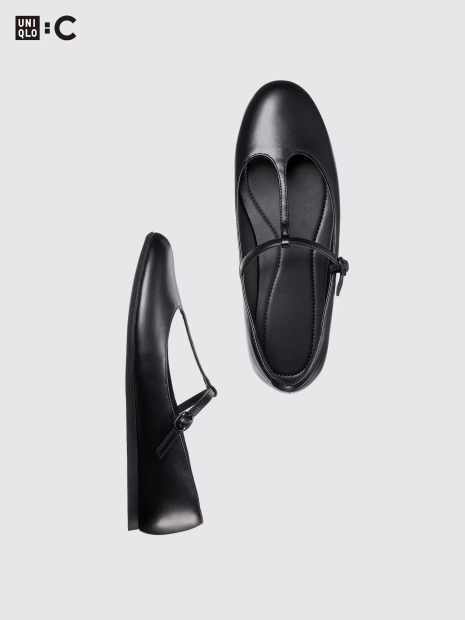 Універсальні балетки Uniqlo з екошкіри 39 (8 US) 25,5 см Чорний 1159851483