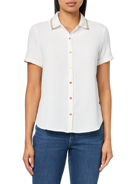 Легка жіноча блузка Tommy Hilfiger на гудзиках 1159838167 (Молочний XL)