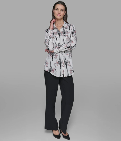 Женская блузка Karl Lagerfeld Paris с принтом 1159847408 (Белый S)