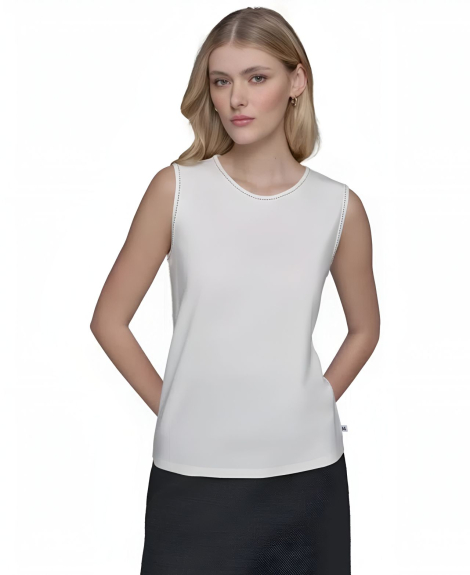 Женская блуза без рукавов Karl Lagerfeld Paris 1159847852 (Белый M)