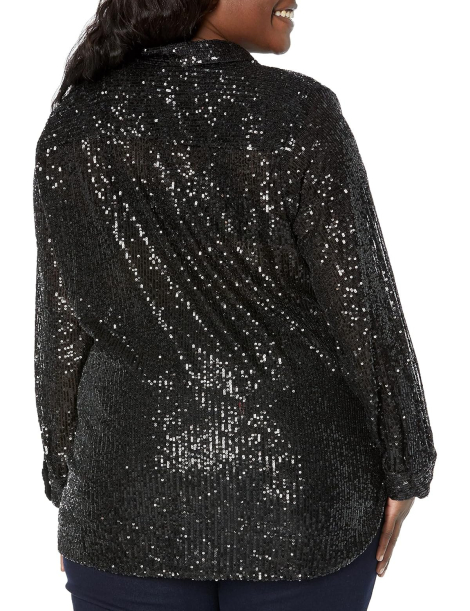 Женская легкая блуза Calvin Klein с пайетками 1159848810 (Черный 1X)