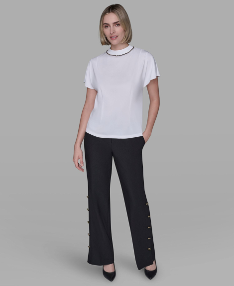 Женская блуза Karl Lagerfeld Paris короткие рукава 1159862906 (Белый XS)