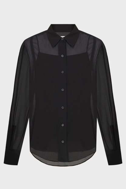 Женская полупрозрачная блузка Armani Exchange 1159865129 (Черный S)