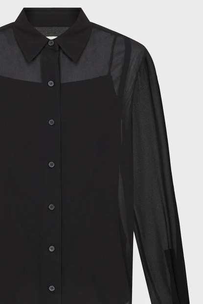 Женская полупрозрачная блузка Armani Exchange 1159865129 (Черный S)