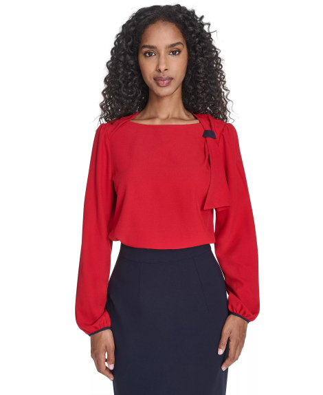 Жіноча блуза Tommy Hilfiger з довгим рукавом 1160183564 (Червоний M)