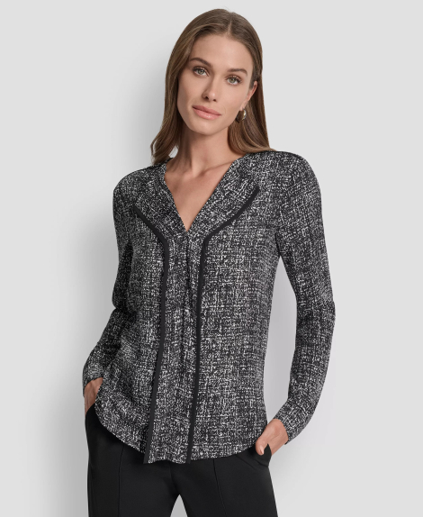 Женская легкая блузка DKNY 1160885919 (Черный M)