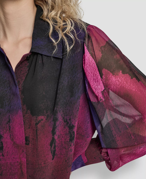 Женская полупрозрачная блузка DKNY 1161362921 (Розовый XS)
