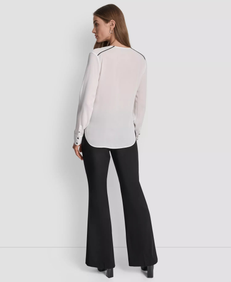 Жіноча напівпрозора блузка DKNY 1161363490 (Молочний S)
