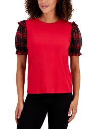 Женская блуза Tommy Hilfiger с короткими рукавами 1159841206 (Красный L)