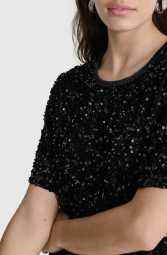 Бархатная блузка DKNY с пайетками 1159841891 (Черный XL)
