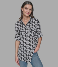 Женская блуза Karl Lagerfeld Paris с принтом 1159847404 (Черный/Белый S)