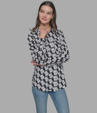 Жіноча блуза Karl Lagerfeld Paris з принтом 1159847404 (Чорний/Білий S)