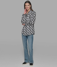 Жіноча блуза Karl Lagerfeld Paris з принтом 1159847404 (Чорний/Білий S)