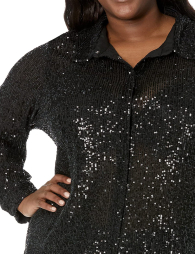 Женская легкая блуза Calvin Klein с пайетками 1159848810 (Черный 1X)