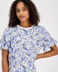 Женская блузка Tommy Hilfiger с рюшами 1159851673 (Голубой S)