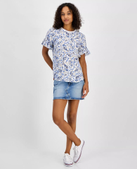 Женская блузка Tommy Hilfiger с рюшами 1159851673 (Голубой S)