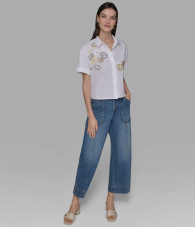 Женская блуза Karl Lagerfeld с вышивкой 1159856575 (Белый M)