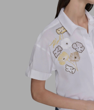 Женская блуза Karl Lagerfeld с вышивкой 1159856575 (Белый M)