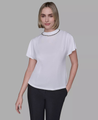 Женская блуза Karl Lagerfeld Paris короткие рукава 1159862906 (Белый XS)