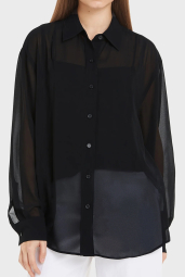 Женская полупрозрачная блузка Armani Exchange 1159865129 (Черный S)
