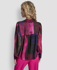 Женская полупрозрачная блузка DKNY 1161362921 (Розовый XS)