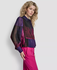 Женская полупрозрачная блузка DKNY 1161362921 (Розовый XS)