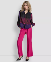 Женская полупрозрачная блузка DKNY 1161362921 (Розовый XS)