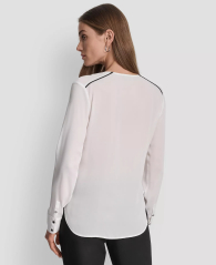 Жіноча напівпрозора блузка DKNY 1161363490 (Молочний S)