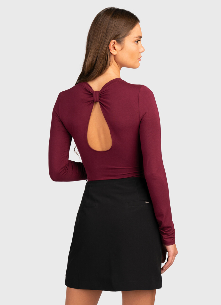 Жіноче боді з довгими рукавами 1159847861 (Бордовий L)