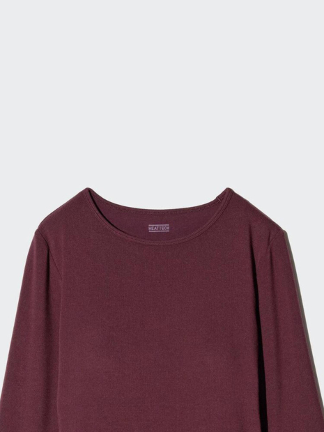 Боди с длинным рукавом HEATTECH UNIQLO со вшитыми чашечками 1159851869 (Бордовый M)