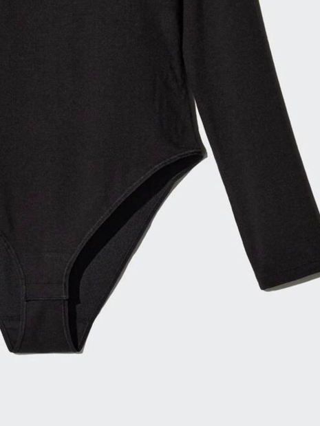Боди с длинным рукавом HEATTECH UNIQLO со вшитыми чашечками 1159851877 (Черный XXL)