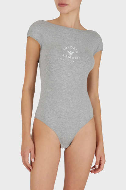 Женское боди Emporio Armani с логотипом 1159854281 (Серый XL)