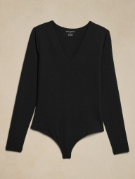 Женское боди Banana Republic с длинными рукавами 1159843645 (Черный S)