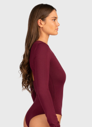 Жіноче боді з довгими рукавами 1159847861 (Бордовий L)
