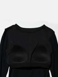 Боди с длинным рукавом HEATTECH UNIQLO со вшитыми чашечками 1159851877 (Черный XXL)