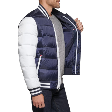 Мужская куртка Tommy Hilfiger бомбер 1159838180 (Синий/Белый XL)