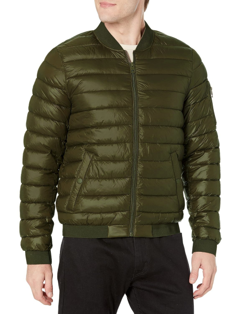 Чоловічий бомбер GUESS на блискавці 1159841018 (Зелений M)