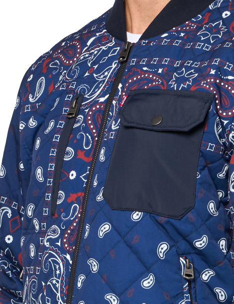 Мужская куртка-бомбер Levi's с принтом 1159841826 (Синий XL)