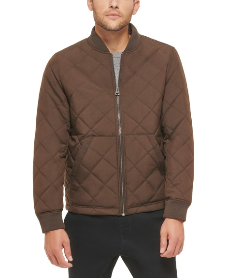 Чоловіча стьобана куртка-бомбер Levi's 1159842993 (Коричневий XL)