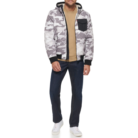 Мужской бомбер Levi's куртка с подкладкой из шерпы 1159846848 (Хаки M)