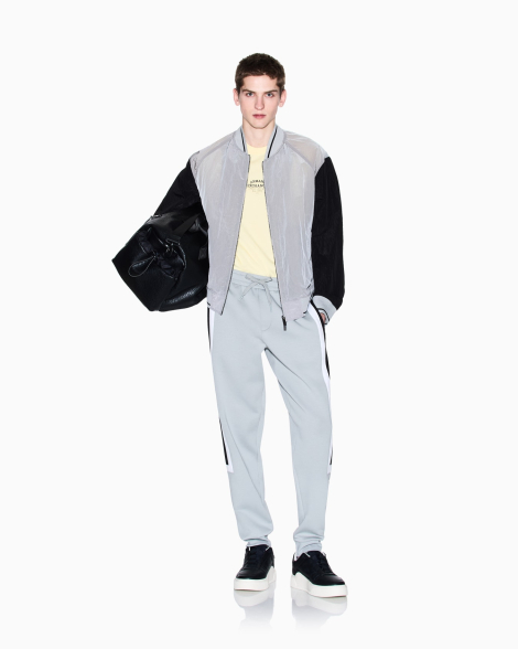 Чоловічий бомбер Armani Exchange вітровка 1159854745 (Чорний/Сірий XXL)