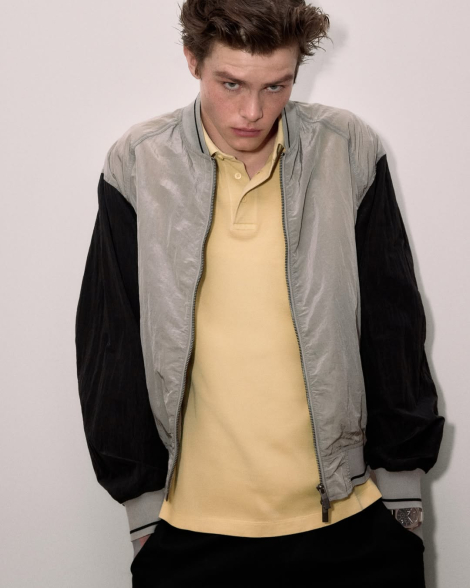 Чоловічий бомбер Armani Exchange вітровка 1159854745 (Чорний/Сірий XXL)