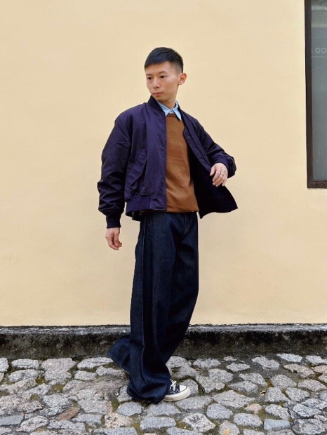 Бомбер UNIQLO на блискавці 1159856956 (Фіолетовий XL)