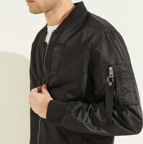 Чоловічий гладкий бомбер GUESS 1159949260 (Чорний XXL)