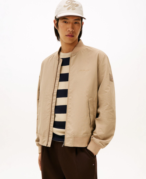 Мужская водостойкая куртка-бомбер Tommy Hilfiger 1162652089 (Бежевый L)