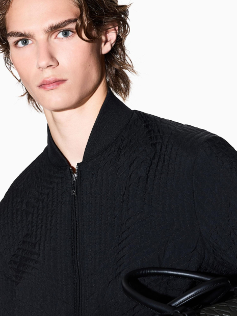 Мужской бомбер Armani Exchange с геометрическим принтом 1162666241 (Черный M)