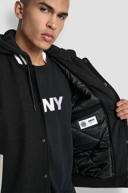 Чоловіча куртка-бомбер DKNY з капюшоном 1162763899 (Чорний XXL)