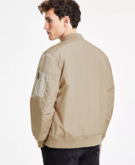 Мужской бомбер Guess куртка с карманами 1159847744 (Бежевый L)